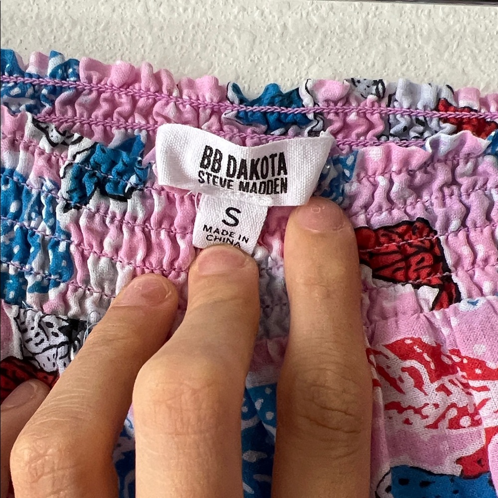 BB Dakota Floral Mini Skirt in Pink and Blue - Picture 2 of 4